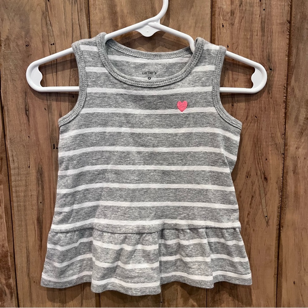 Carter's Gray Striped Tank Top